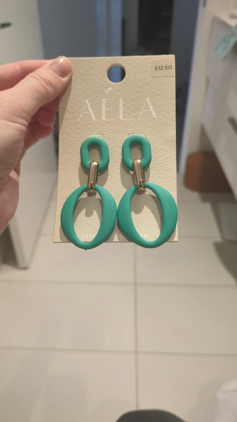 Aila by NEXT Teal Hoop Drop Earrings