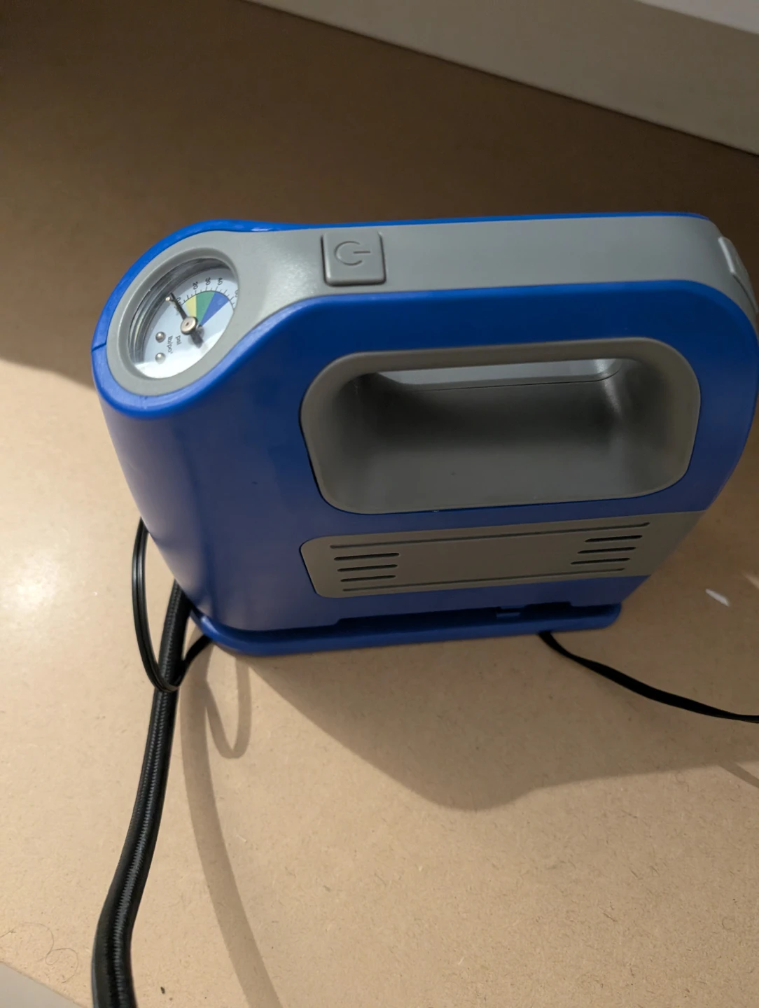 Blue and Grey Portable Air Compressor