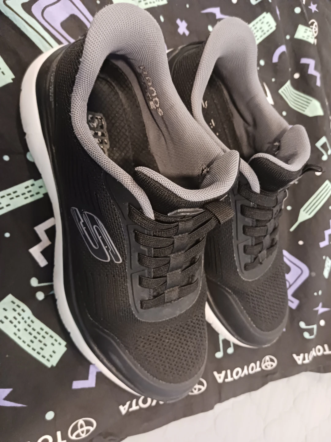 Skechers Black Mesh Running Shoes