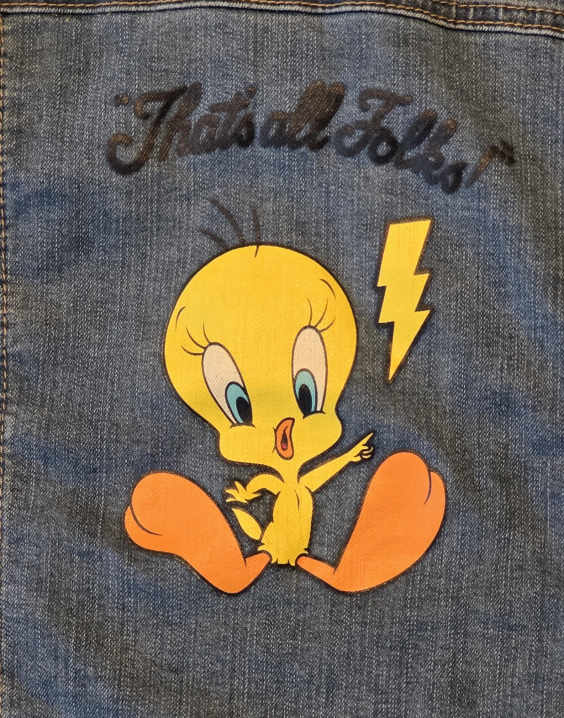 Looney Tunes TWEETY BIRD Girls 6X Blue Denim Jean Jacket - photo 3