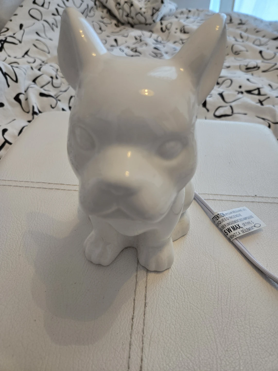 Adorable White Ceramic Dog Lamp 🥕 - photo 2