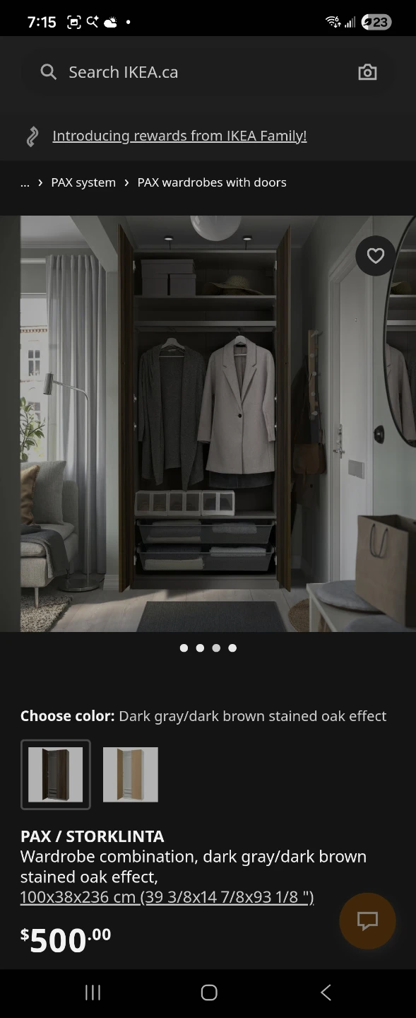 IKEA PAX / STORKLINTA Wardrobe - Dark Brown