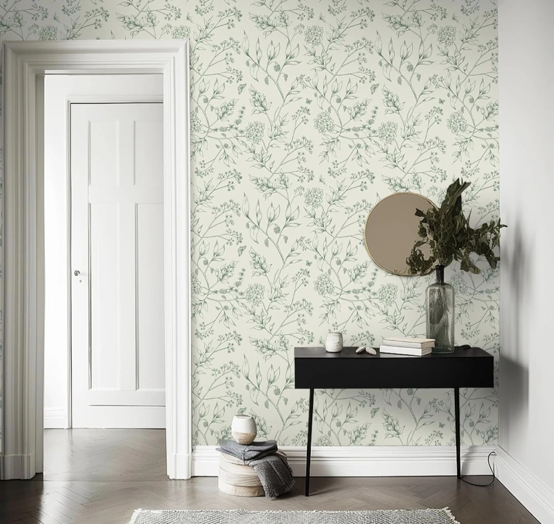 Floral/leaves Peel & Stick Wallpaper 17.3"x78.7" - photo 2