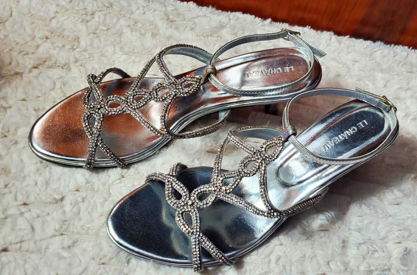 Le Château Silver Embellished Heeled Sandals - photo 2