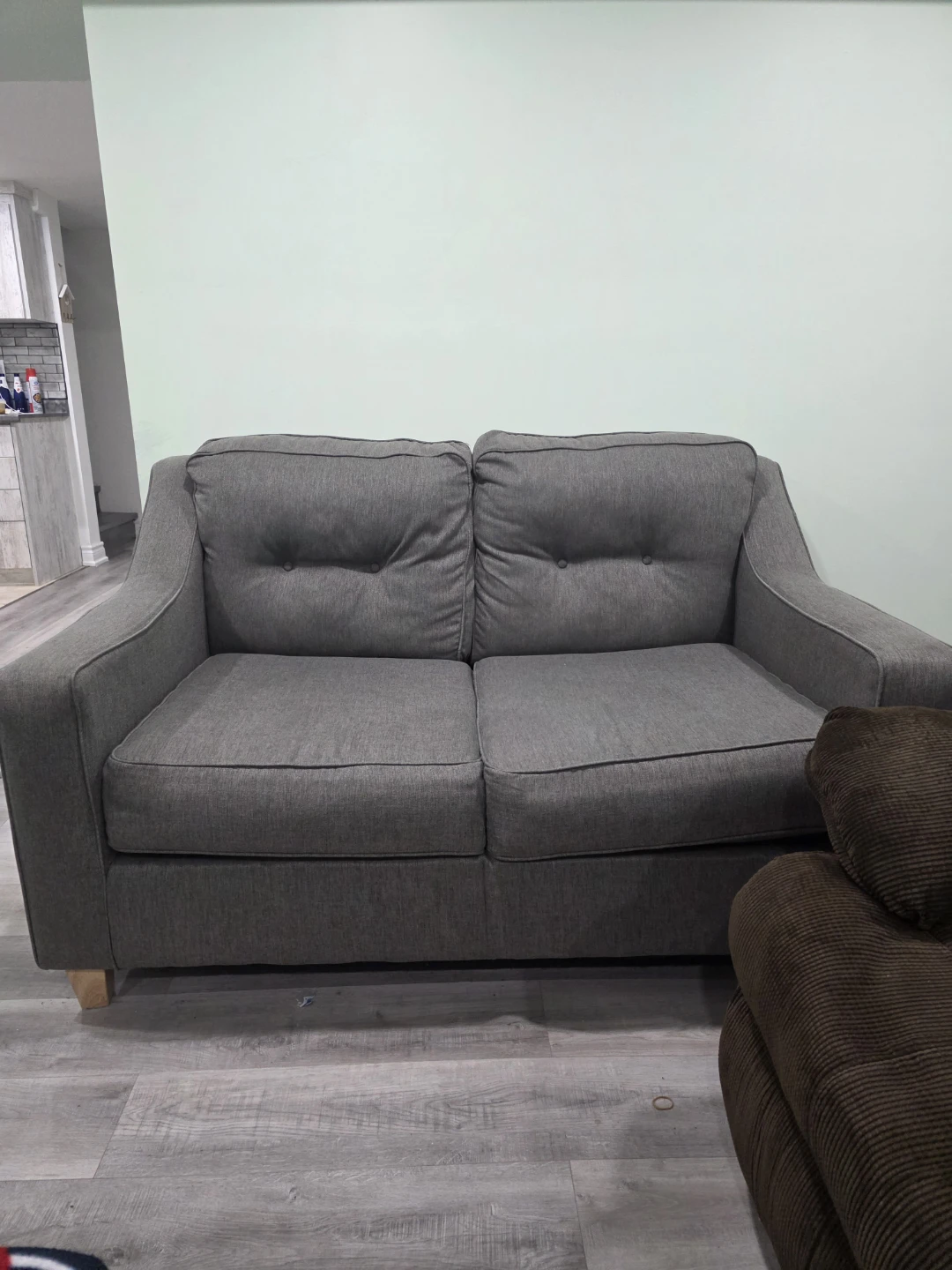 Grey Loveseat Sofa - photo 2
