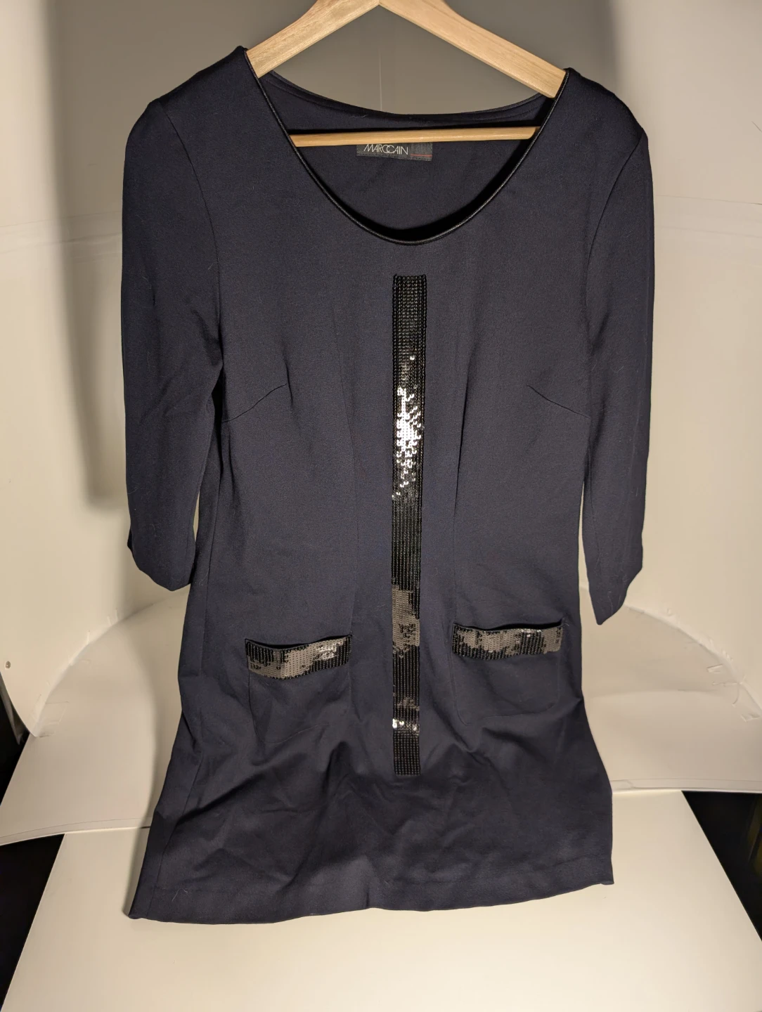 Navy Dress with Sequins | Marc Cain - S: N 6 - photo 2