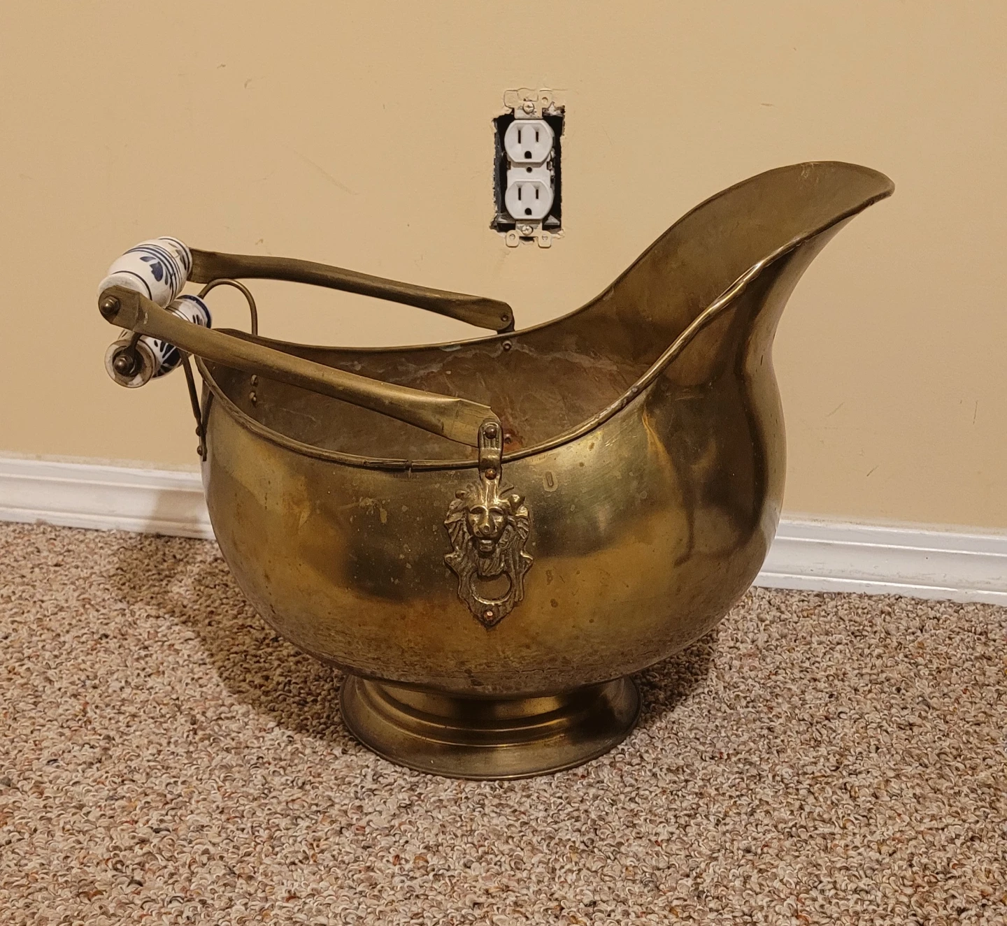 Large Brass Coal Bucket
