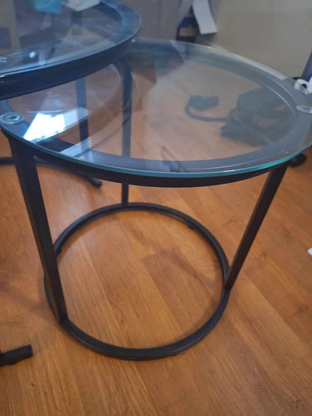 Nesting Coffee Tables - Glass Top, Black Frame - photo 4