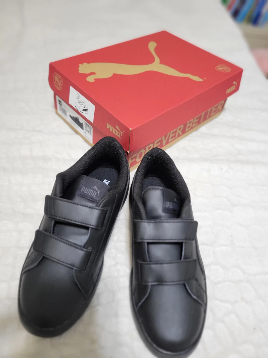 Puma Smash v2 L V PS Black Sneakers - Size 3.5C