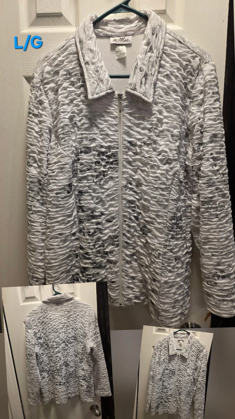 Textured Zip-Up shirt- Size L/G
