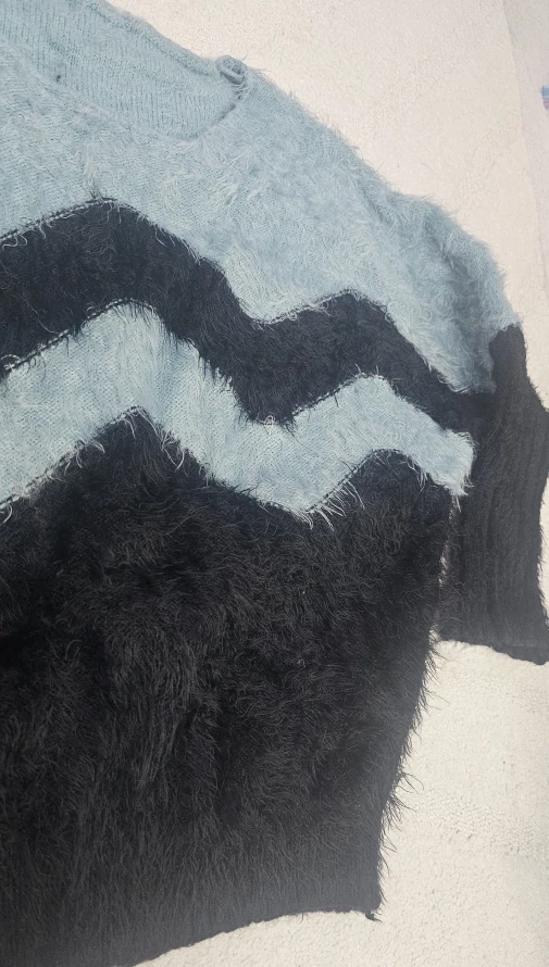 Blue & Black Fuzzy (Charlie Brown like) Sweater - photo 2