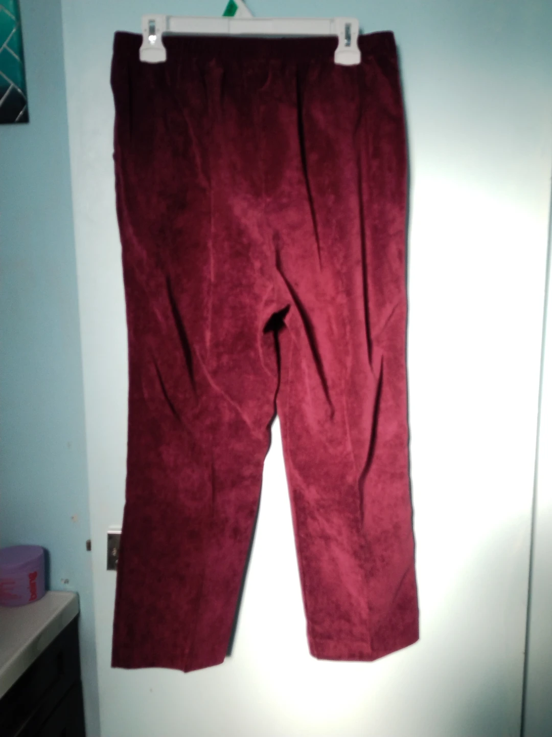 Alia Petite Women's Burgundy Corduroy Pants Size 14P - Purple - photo 2