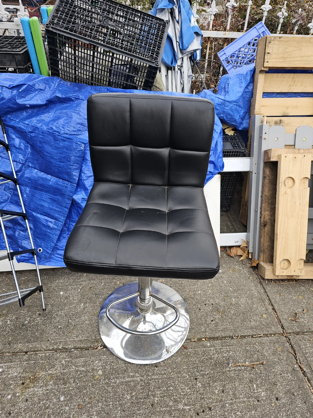 Black Adjustable Height Bar Stool