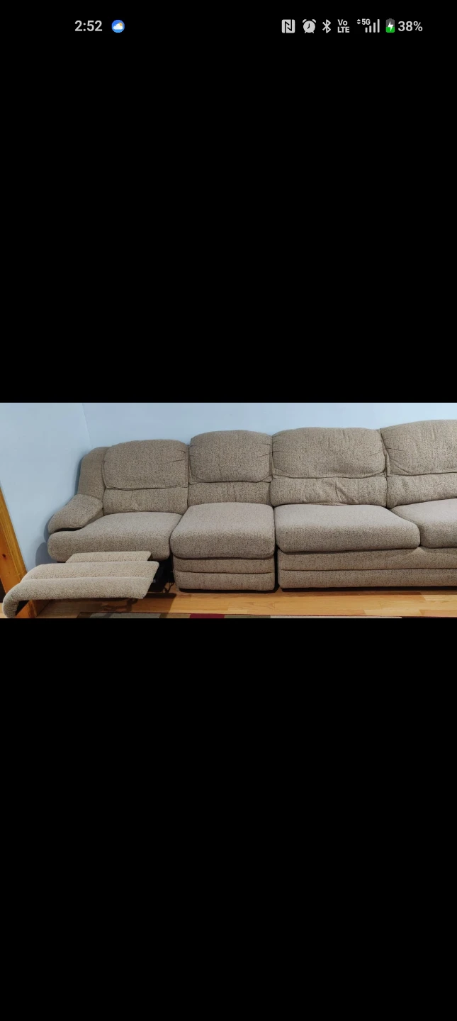 Sectional Sofa - Beige Patterned Fabric - photo 3