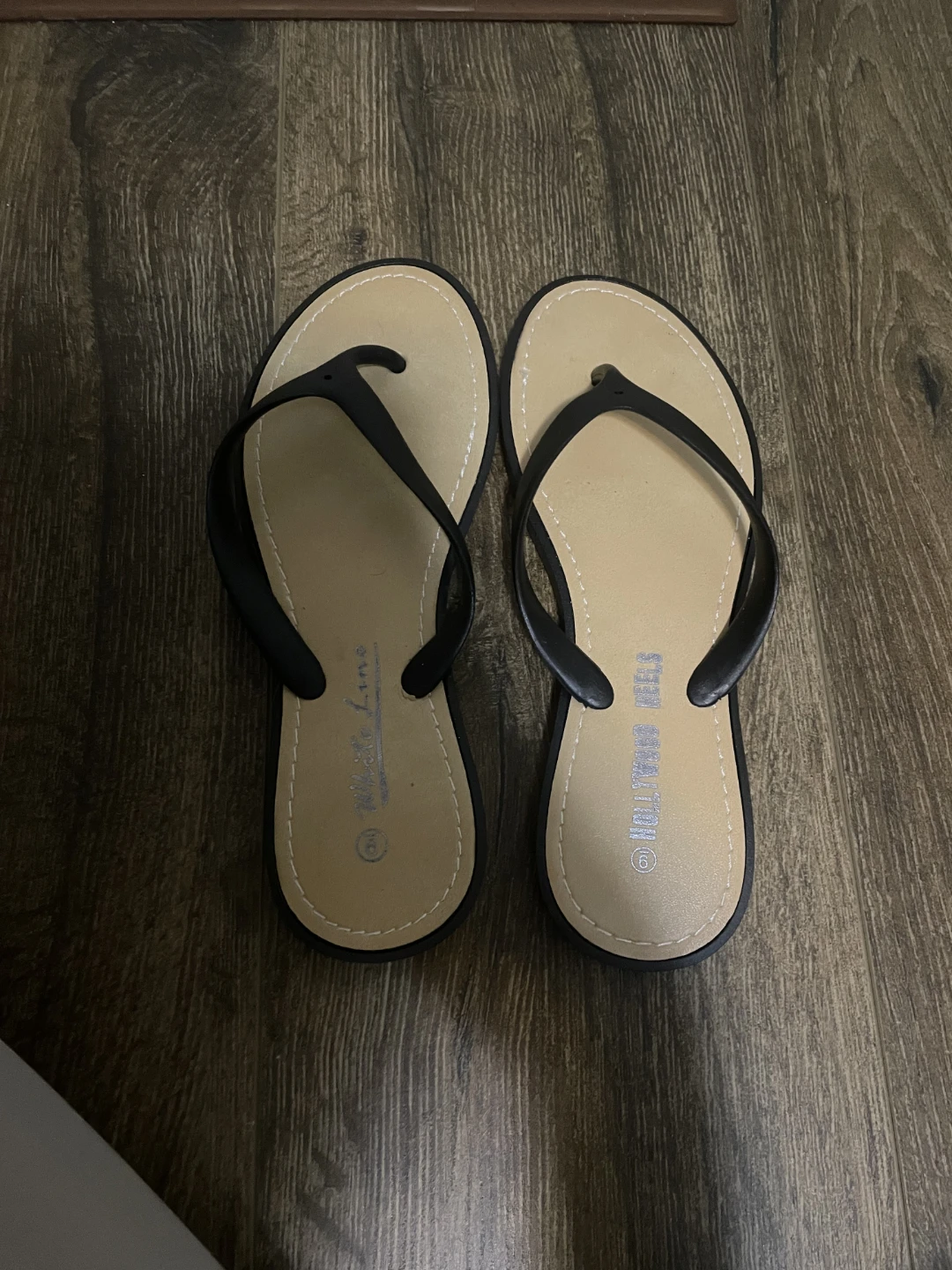 Black Flip Flops - Size 9