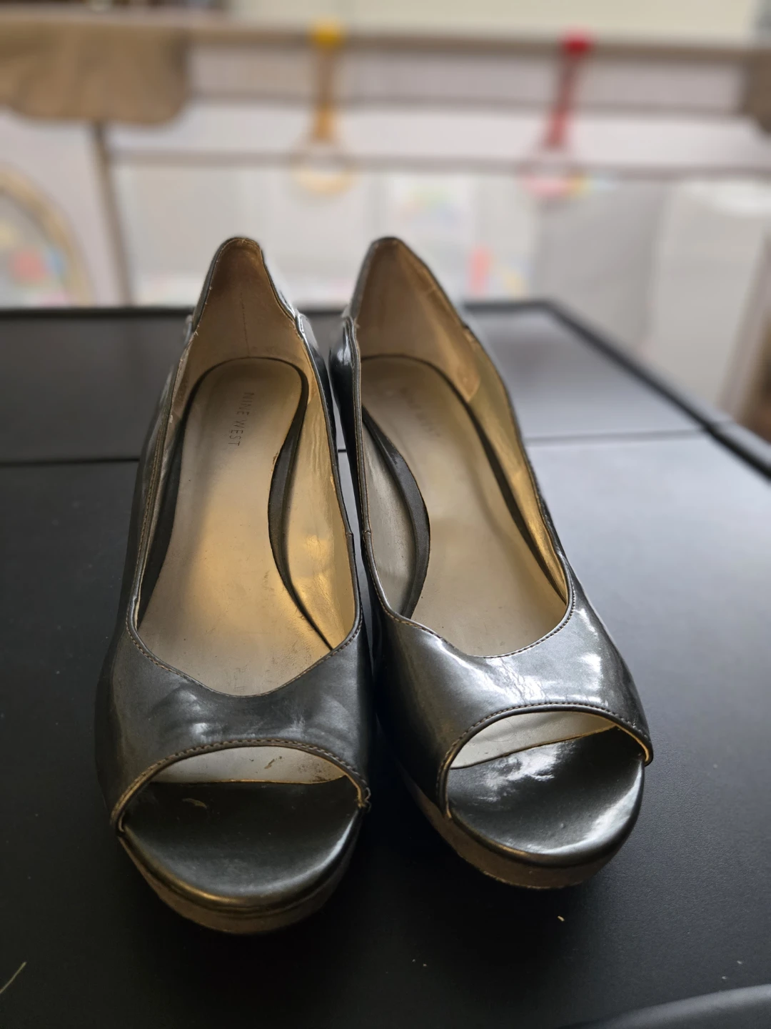 Nine West Silver Heels, Size 10