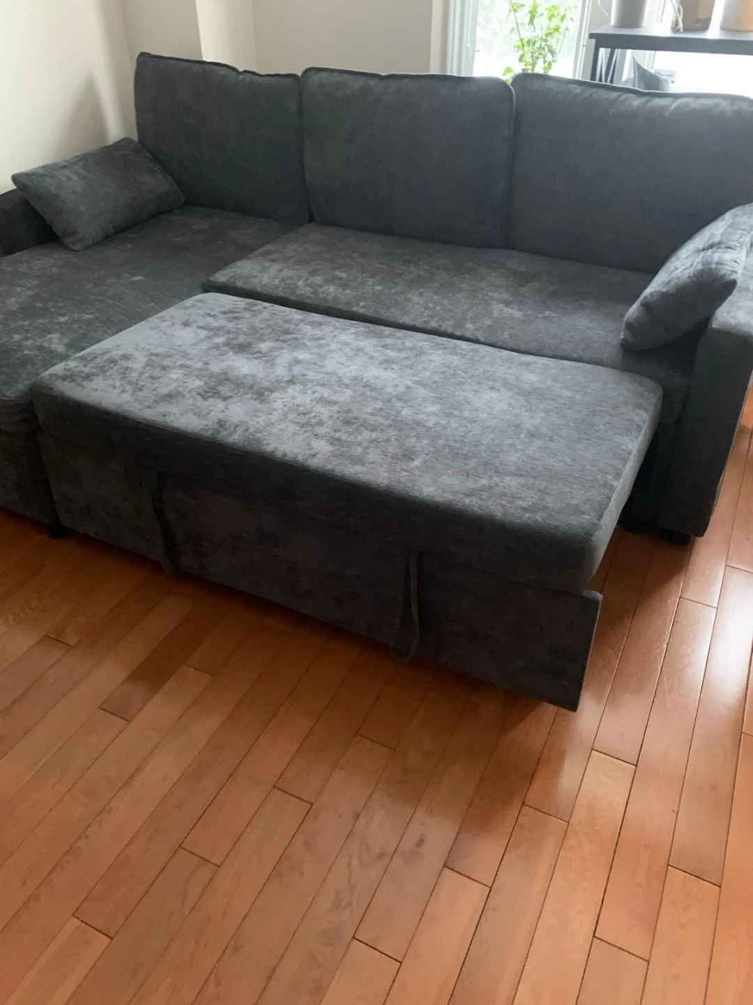 Winlice 80" L-Shaped Sleeper Sofa - Dark Gray