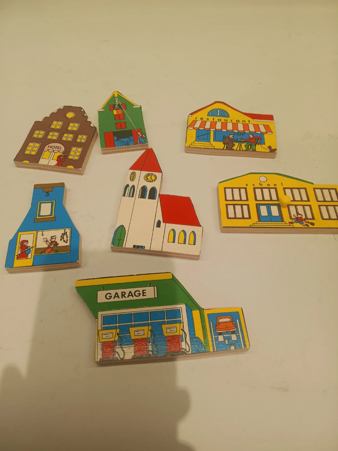 Wooden Building Blocks - Town Theme