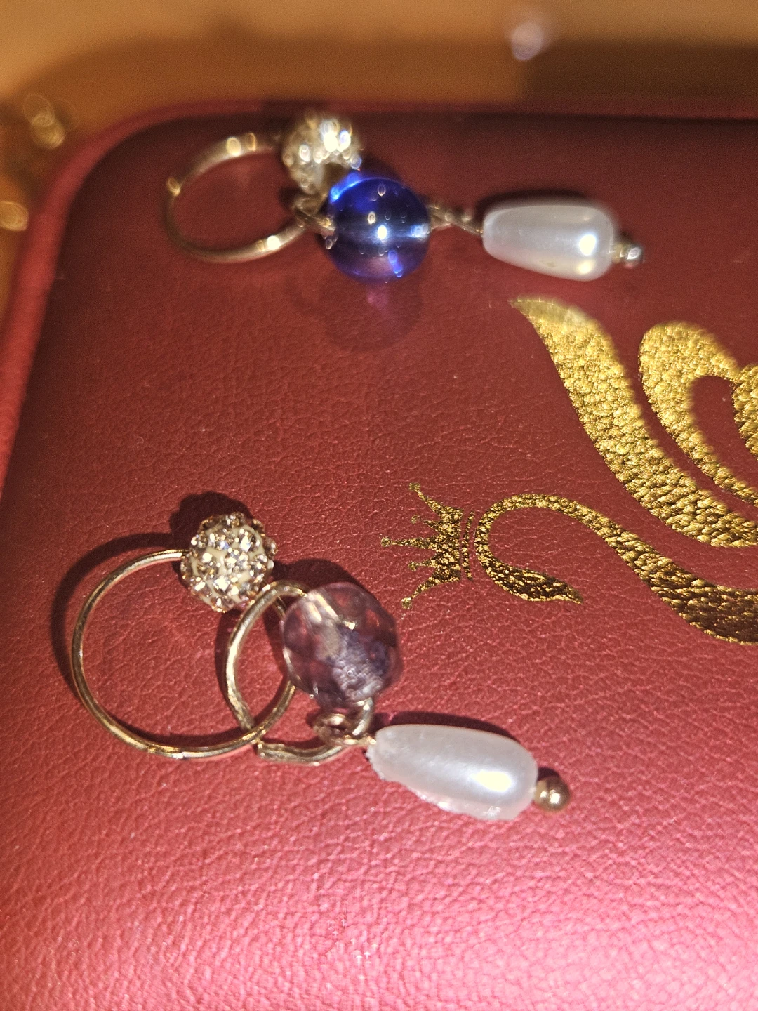 10k real gold Pearl & Gemstone  Earrings - photo 2