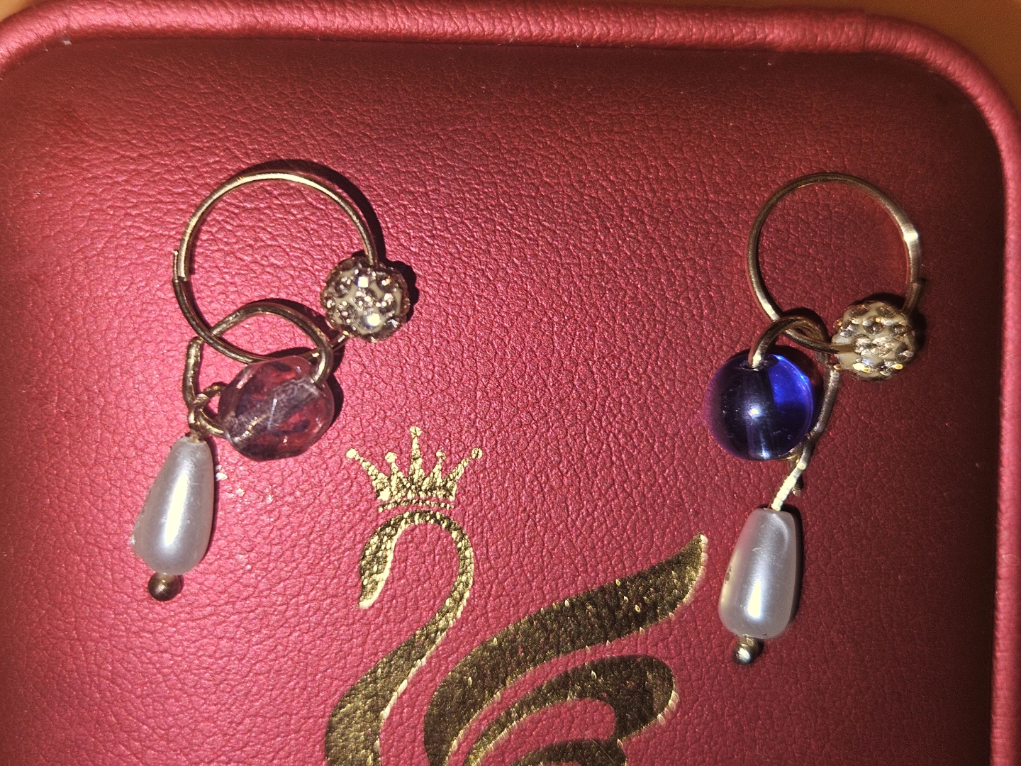 10k real gold Pearl & Gemstone  Earrings - photo 3