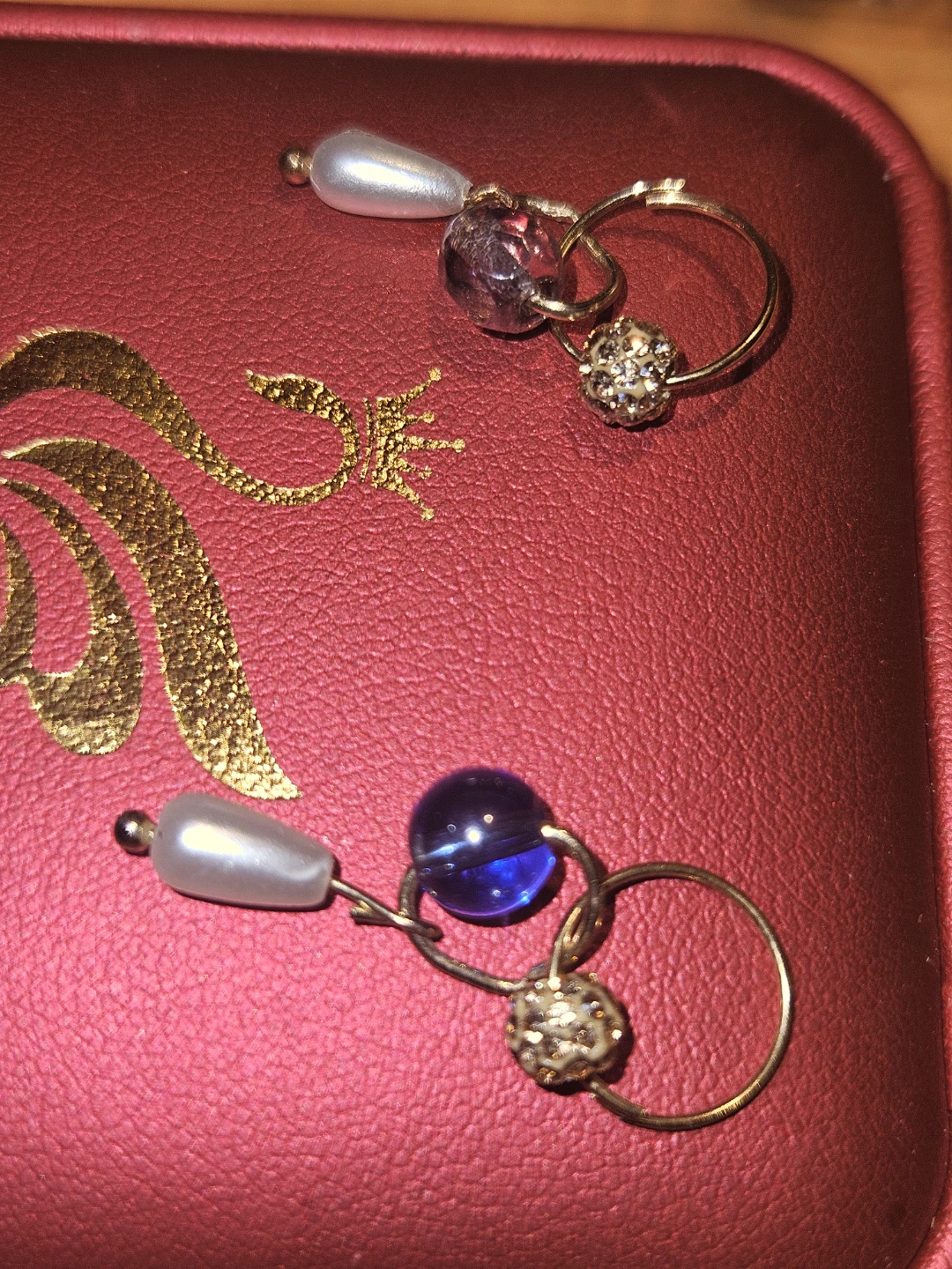 10k real gold Pearl & Gemstone  Earrings - photo 4