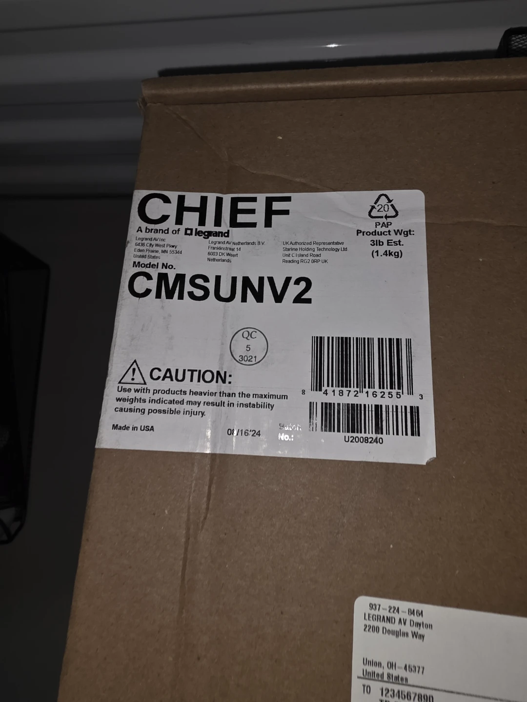 Chief CMSUNV2 AV Component Shelf - Silver