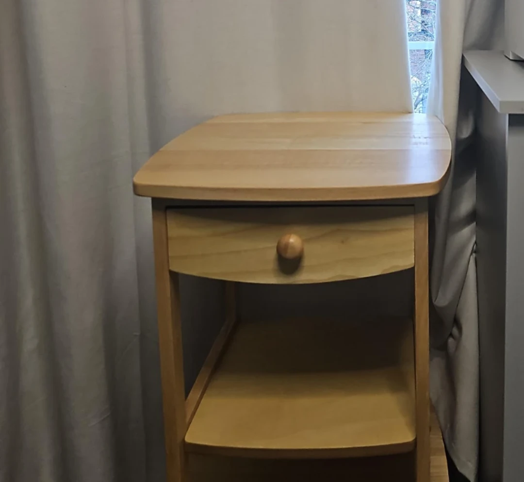 Set of 2 Wooden Side Table with Drawer