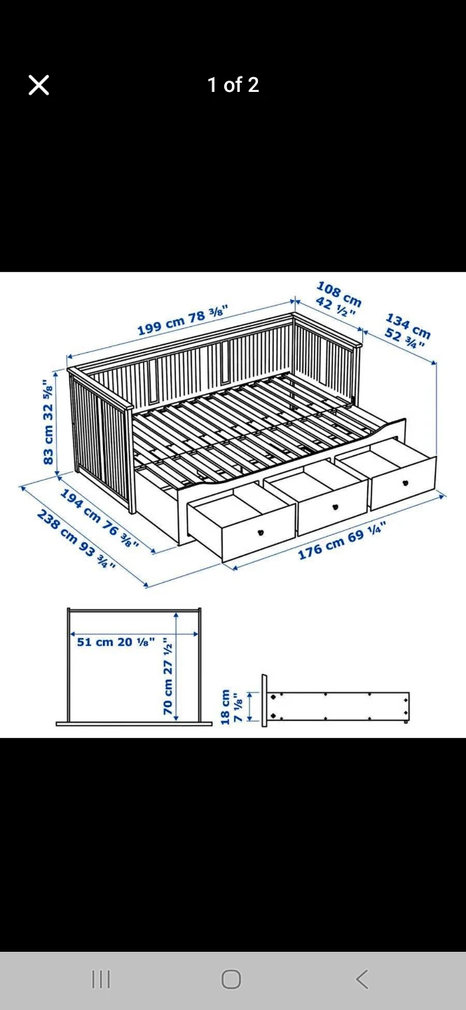 White Daybed with 3 Drawers - photo 4