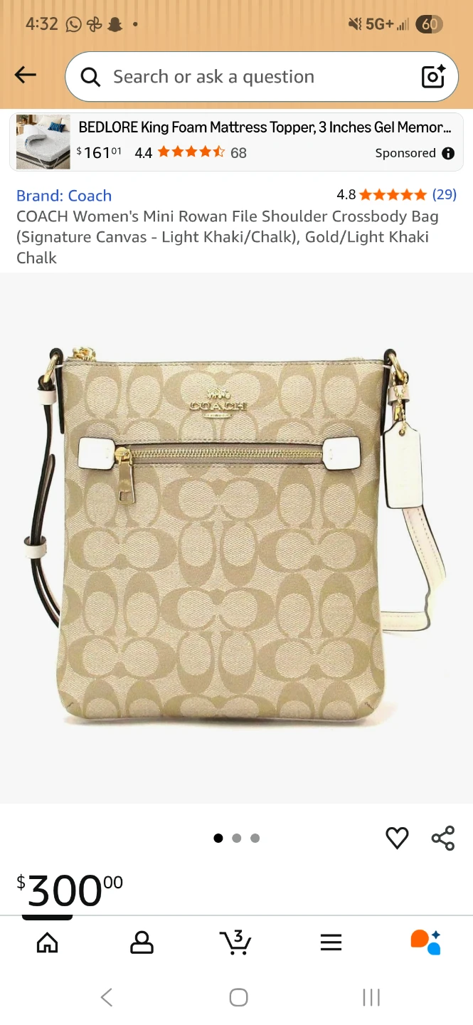 Coach Mini Rowan File Crossbody Bag - Light Khaki/Chalk