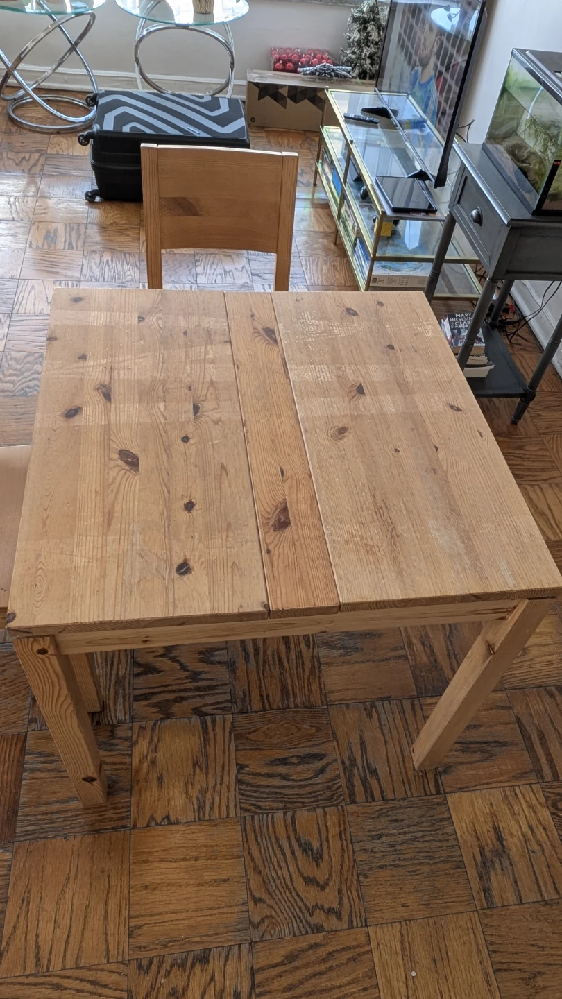 IKEA Dining Table and 2 Chairs - Solid Wood - photo 3