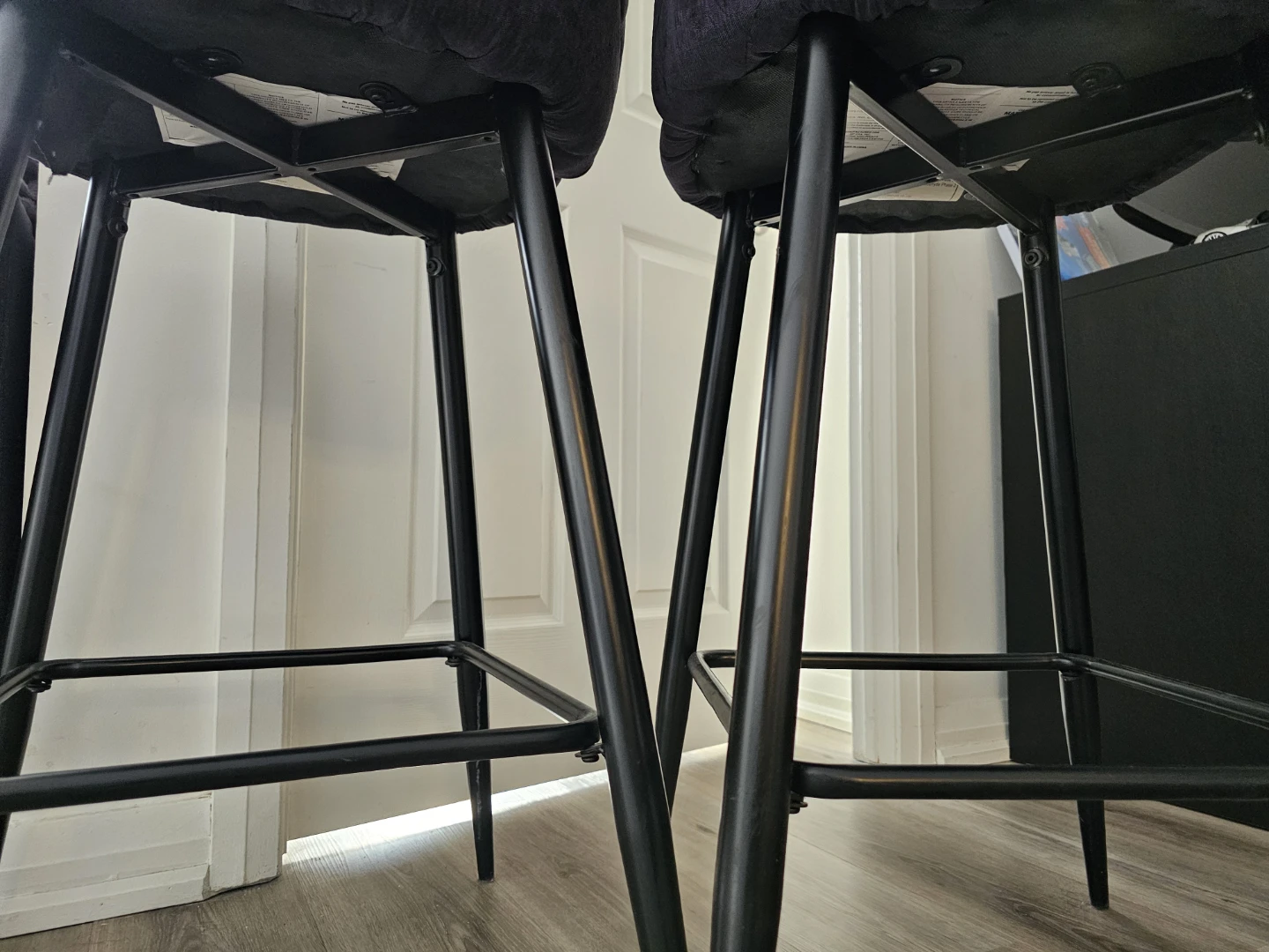 Set of 2 Bar Stools Dark bluish grey color - photo 5