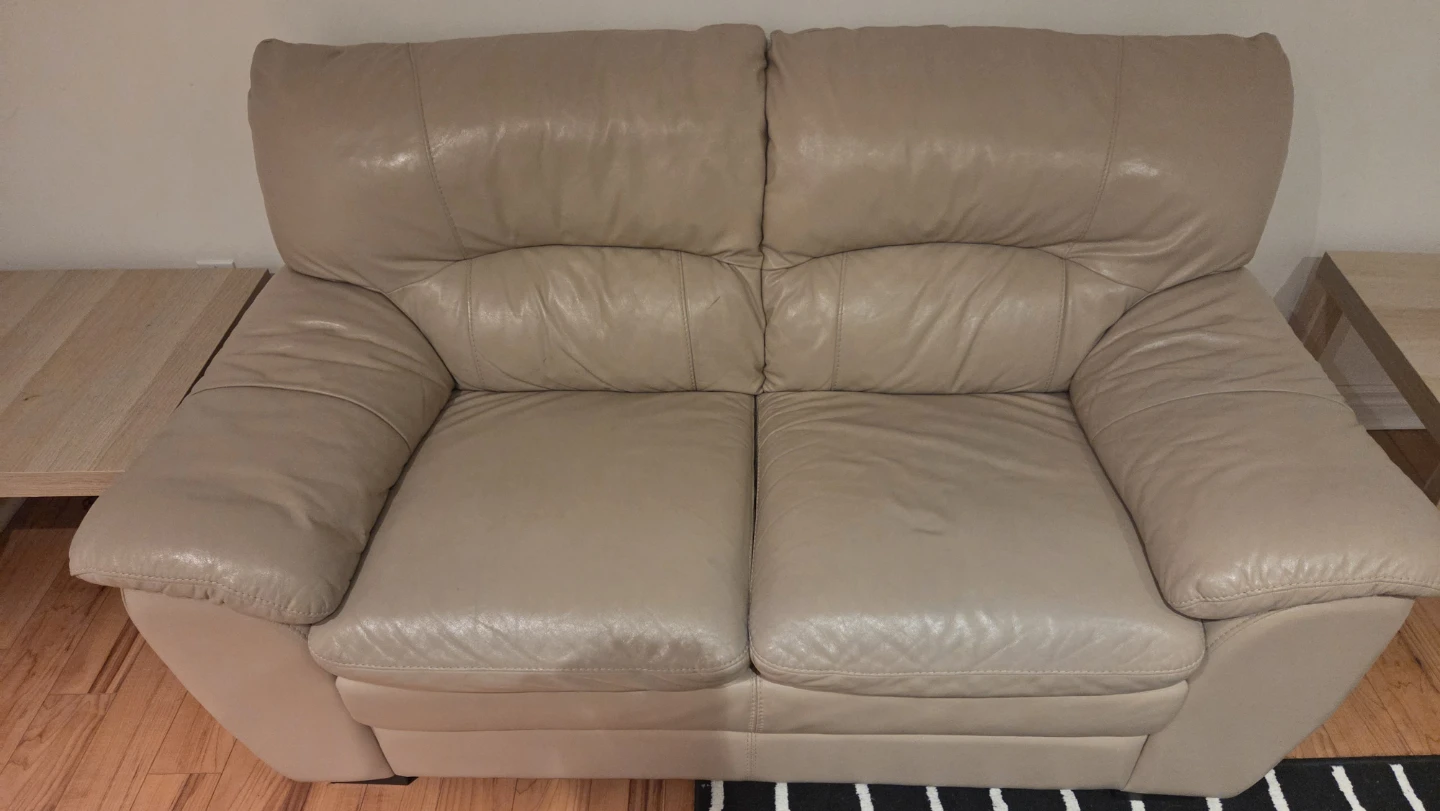 Beige Leather Sofa and loveseat 🥕 - photo 2