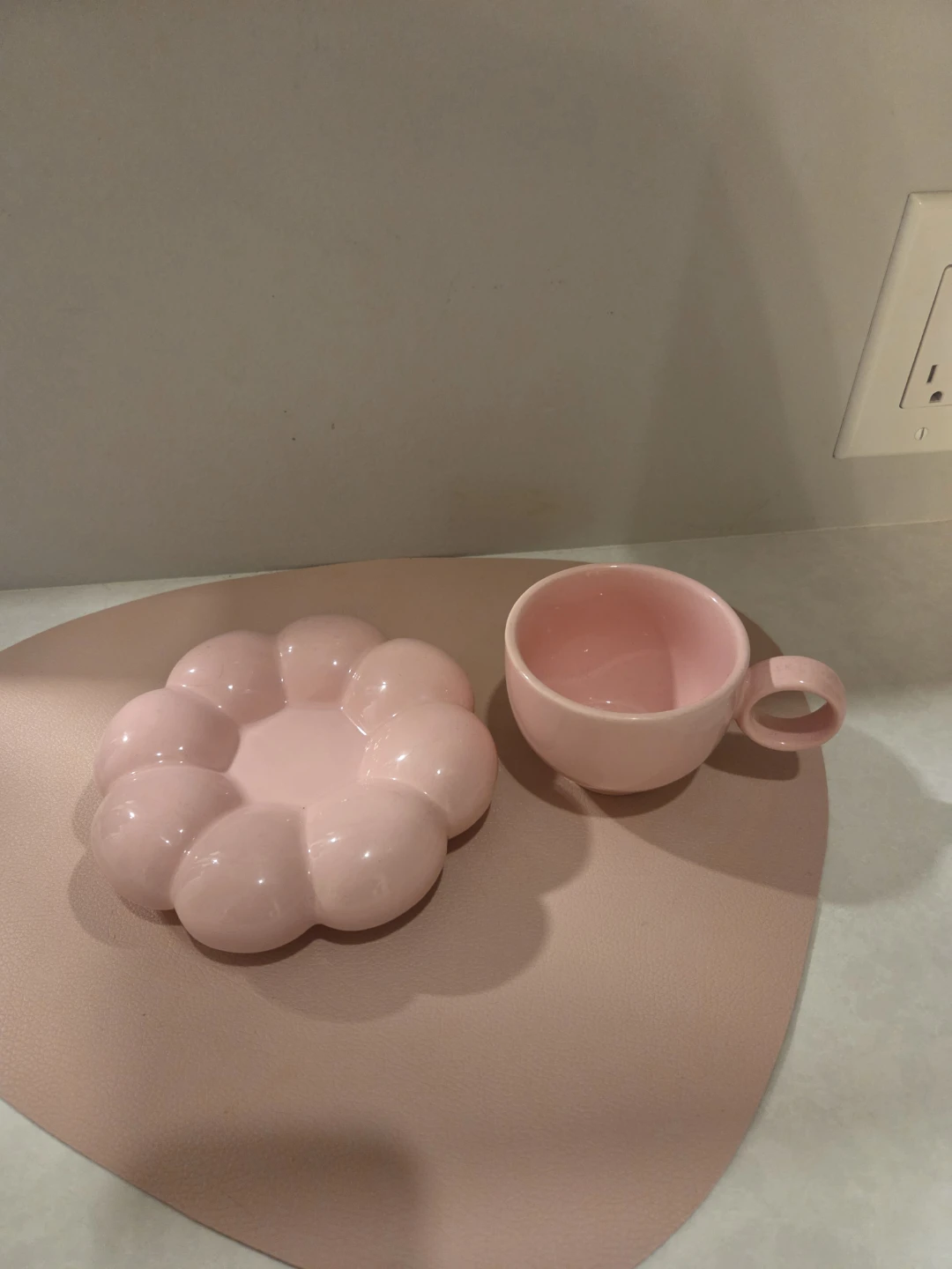 Pink Ceramic Cup and Saucer - photo 2