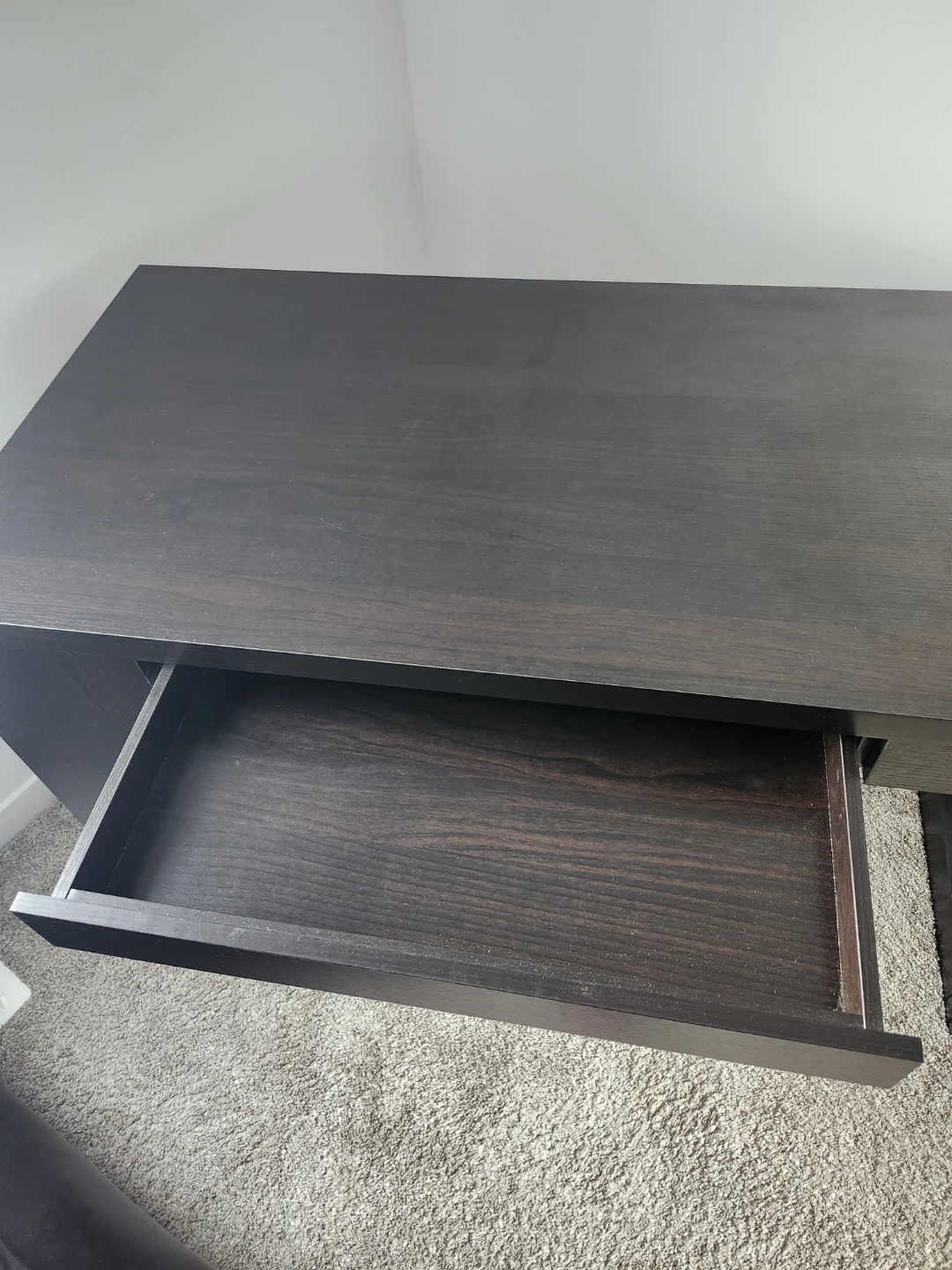Dark Brown Desk and Side Table Set - photo 4