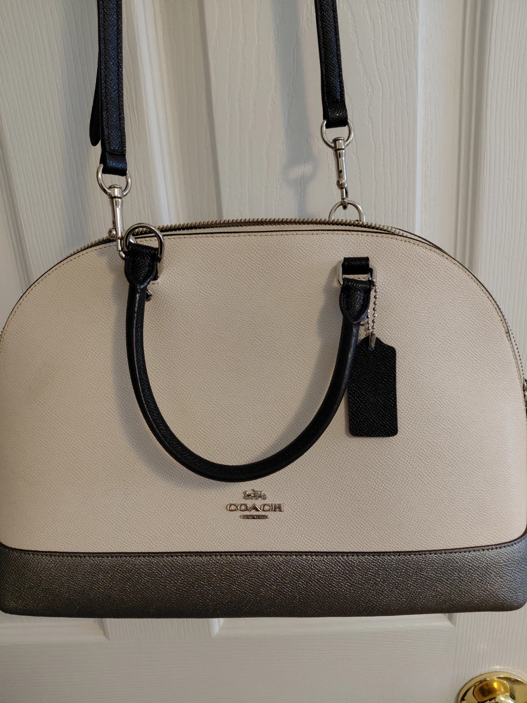 Coach Dome Satchel Ivory/Black
