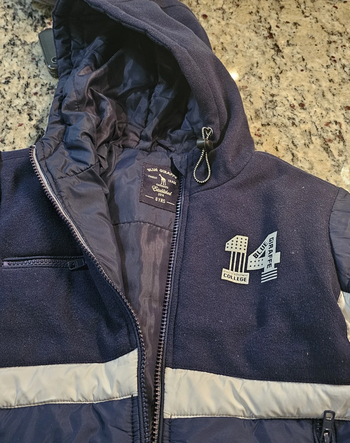 Blue Giraffe Kids Puffer Jacket - Size 6Y - photo 4