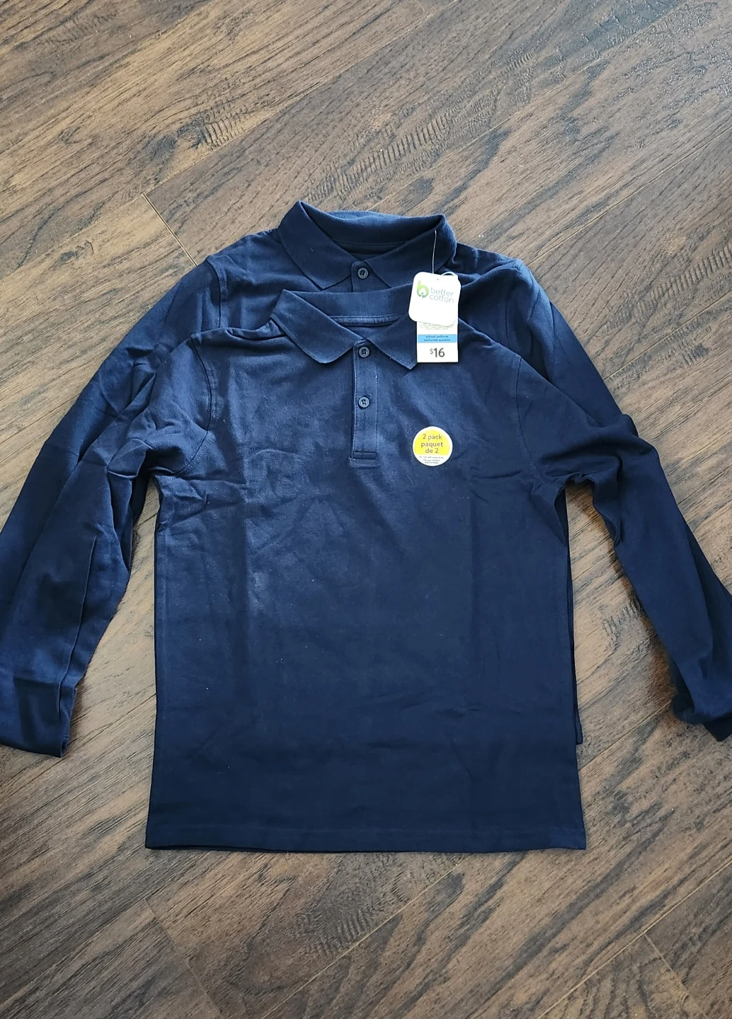 George Long Sleeve Uniform Polo Shirts - Navy - Size L/G (10-12)