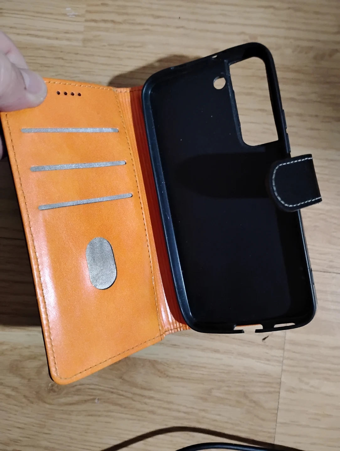 Black Wallet Flip Phone Case with Card Slots - photo 3