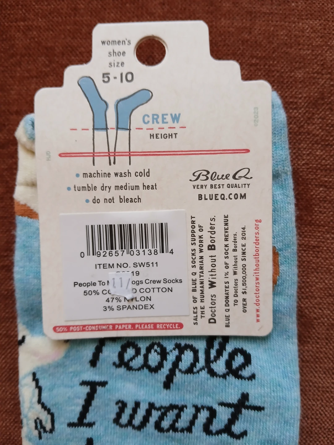 Blue Q Women's Crew Socks - Soft Combed Cotton - Size 5-10 - photo 3