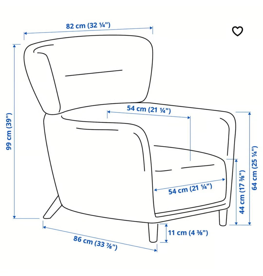 OSKARSHAMN Wing chair Black Grey - photo 3
