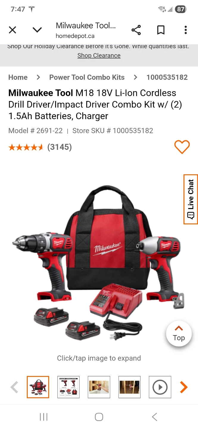 Milwaukee M18 Cordless Drill and battery only