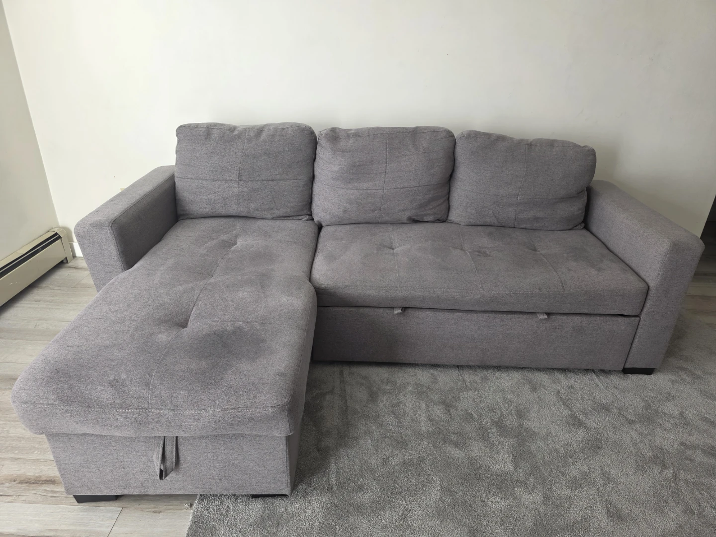Grey Sectional Sofa with Storage and Pull-out Bed - photo 4