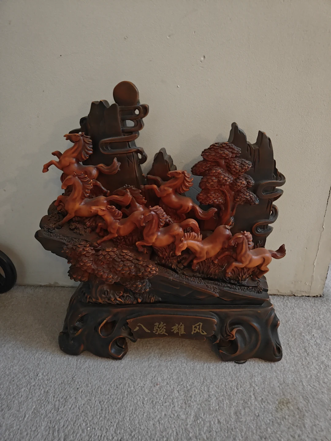 Wooden Horse Figurine Sculpture