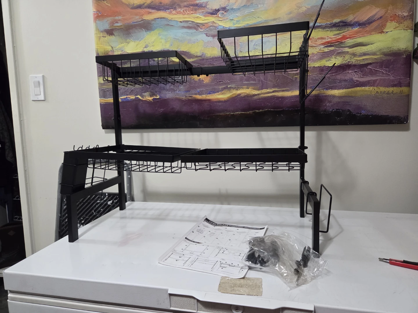 Over the counter dish rack