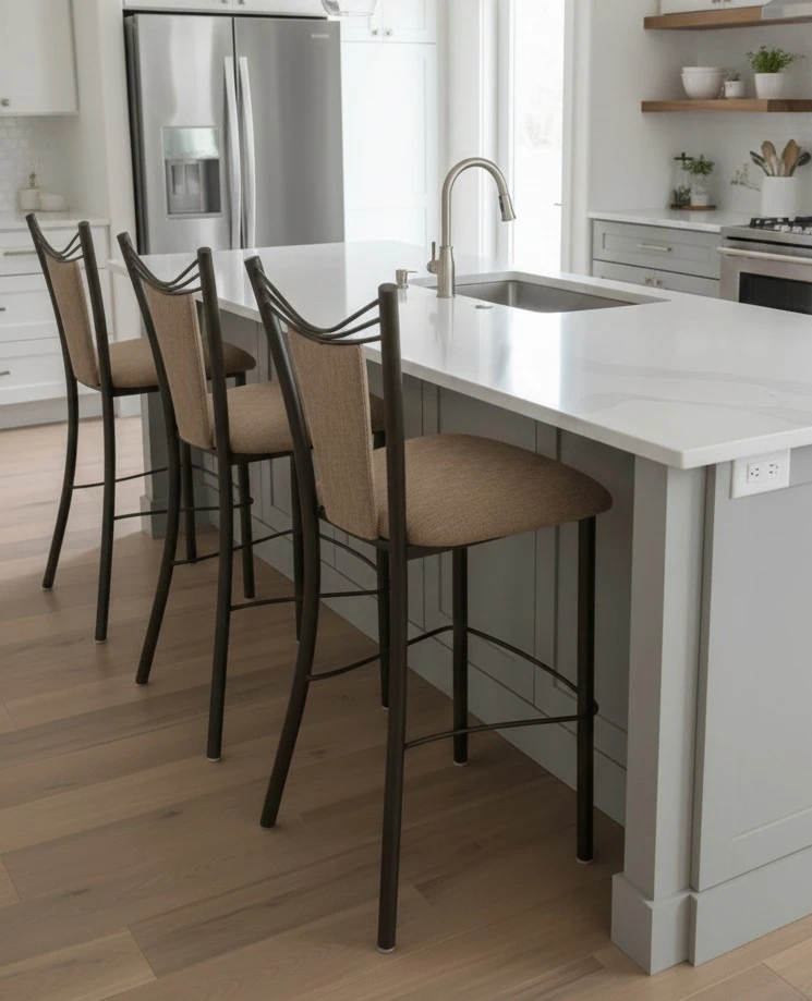 Very Nice Set of 3 Bar Stools height 31".