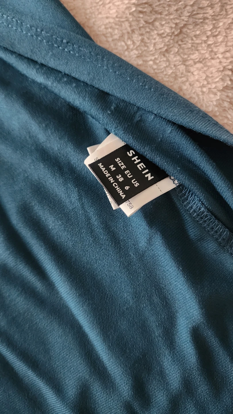 SHEIN One Shoulder Ruched Maxi Dress Teal Blue Size M - photo 3