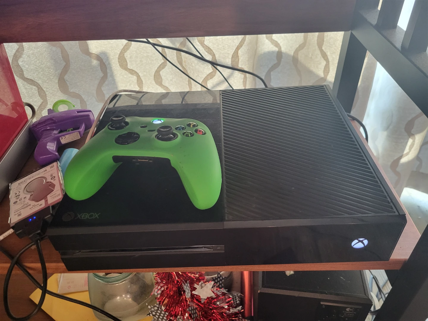 Xbox One Console with Green Controller