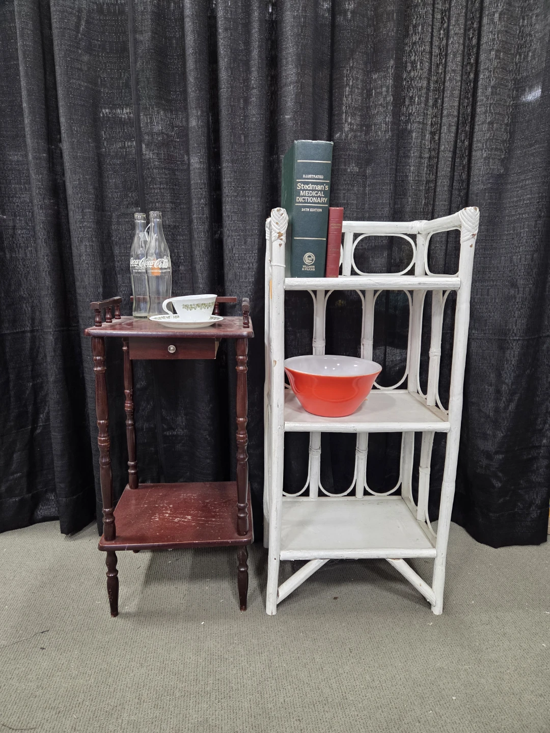 White Wicker 3-Shelf Plant Stand - photo 2