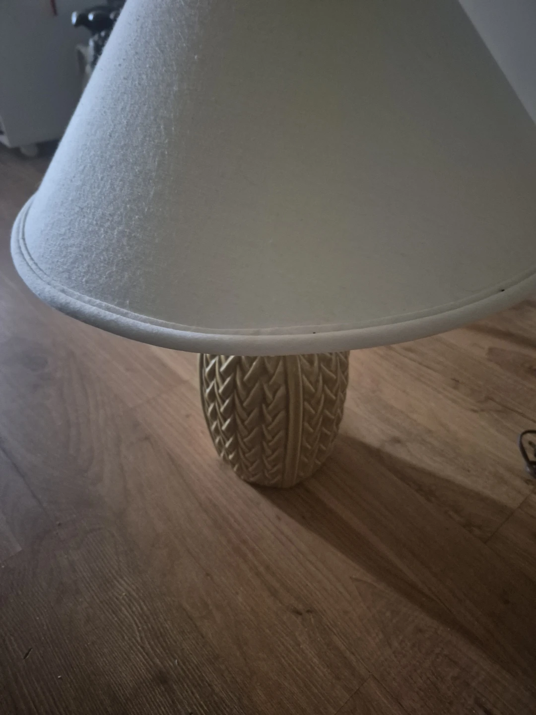 Gold Textured Table Lamp with Cream Shade
