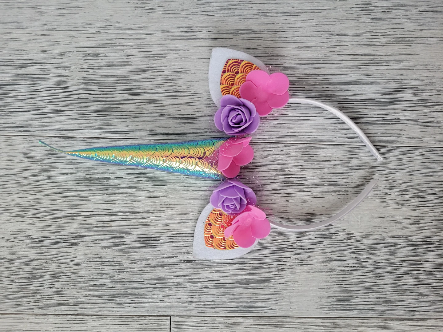 Unicorn Headband with Flowers